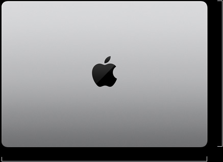 MacBook Pro 14-inch exterior, closed, Apple logo centred