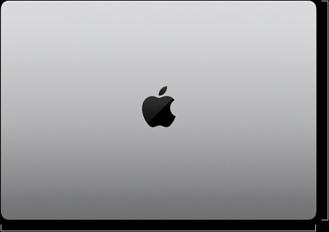 MacBook Pro 16-inch exterior, closed, Apple logo centred